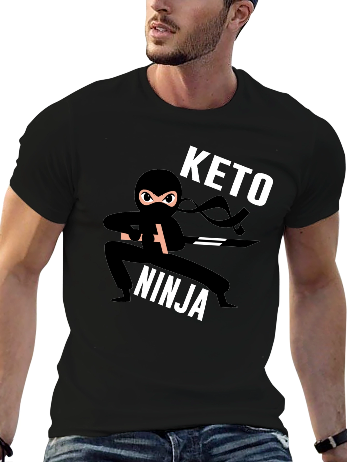 Camiseta Negra Keto Ninja para Hombre