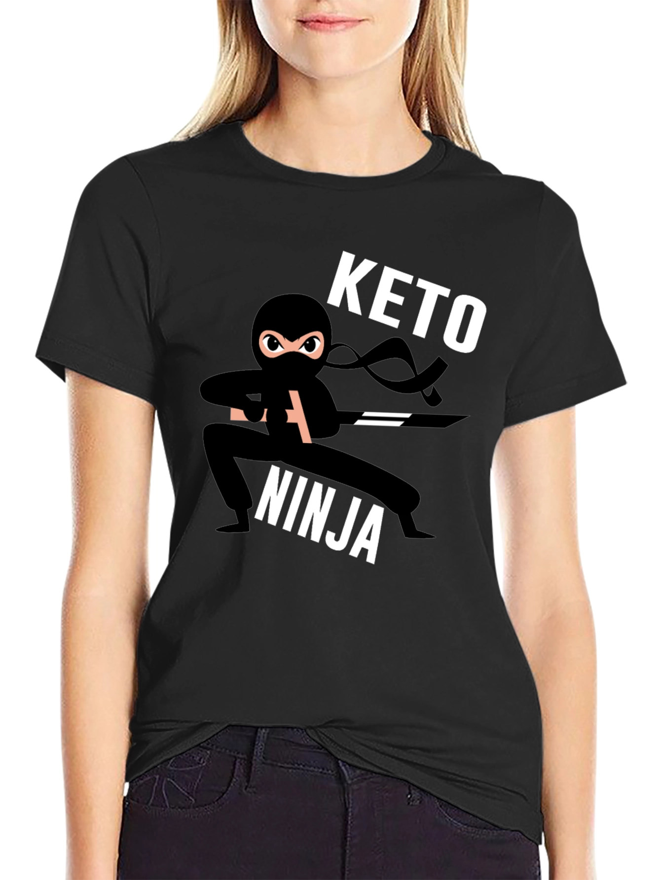 Camiseta Negra Keto Ninja para Hombre