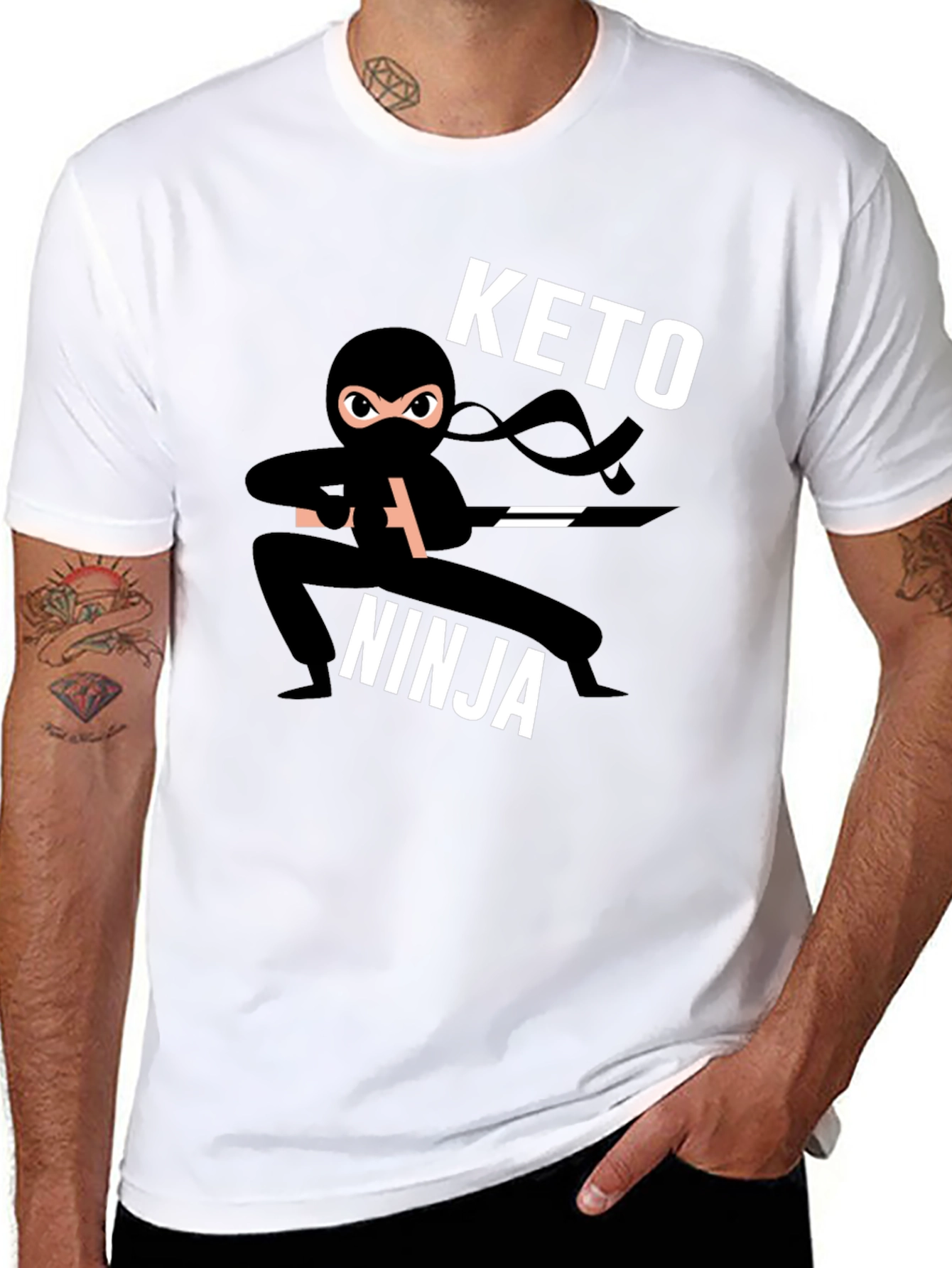 Camiseta Negra Keto Ninja para Hombre