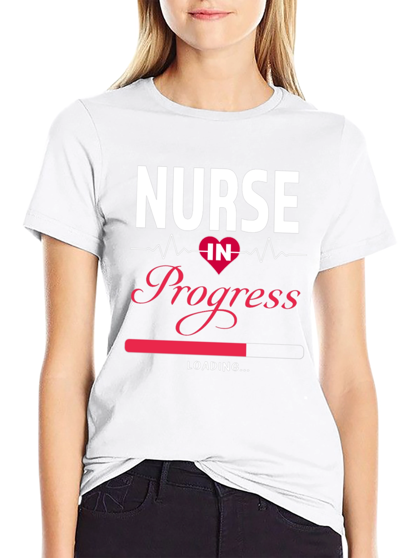 Camiseta Negra Nurse in Progress para Estudiantes de Enfermería
