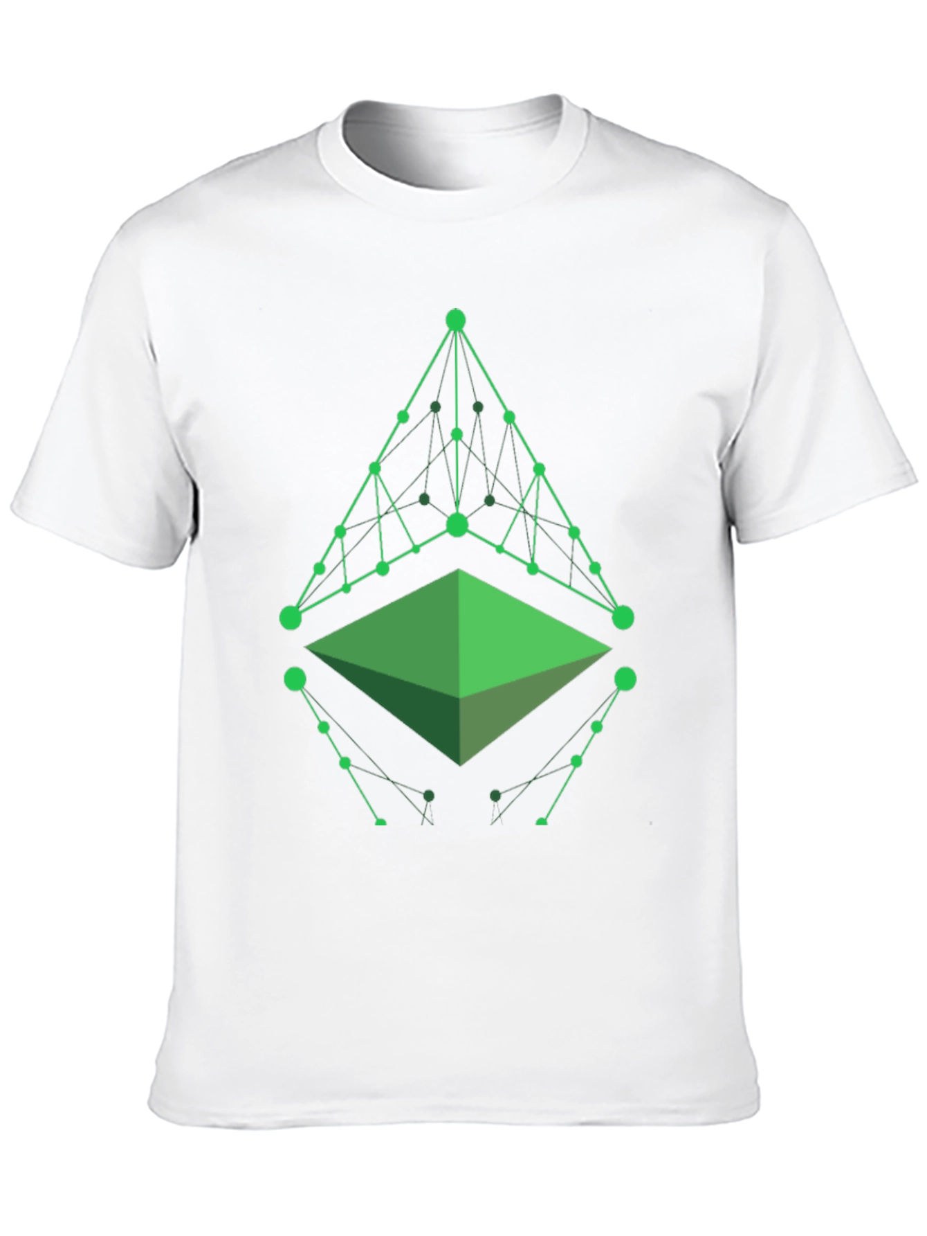 Camiseta Hombre Negra con Diseño Geométrico Verde
