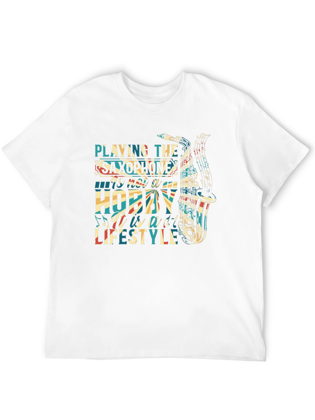 Camiseta Negra Saxofón Estilo de Vida