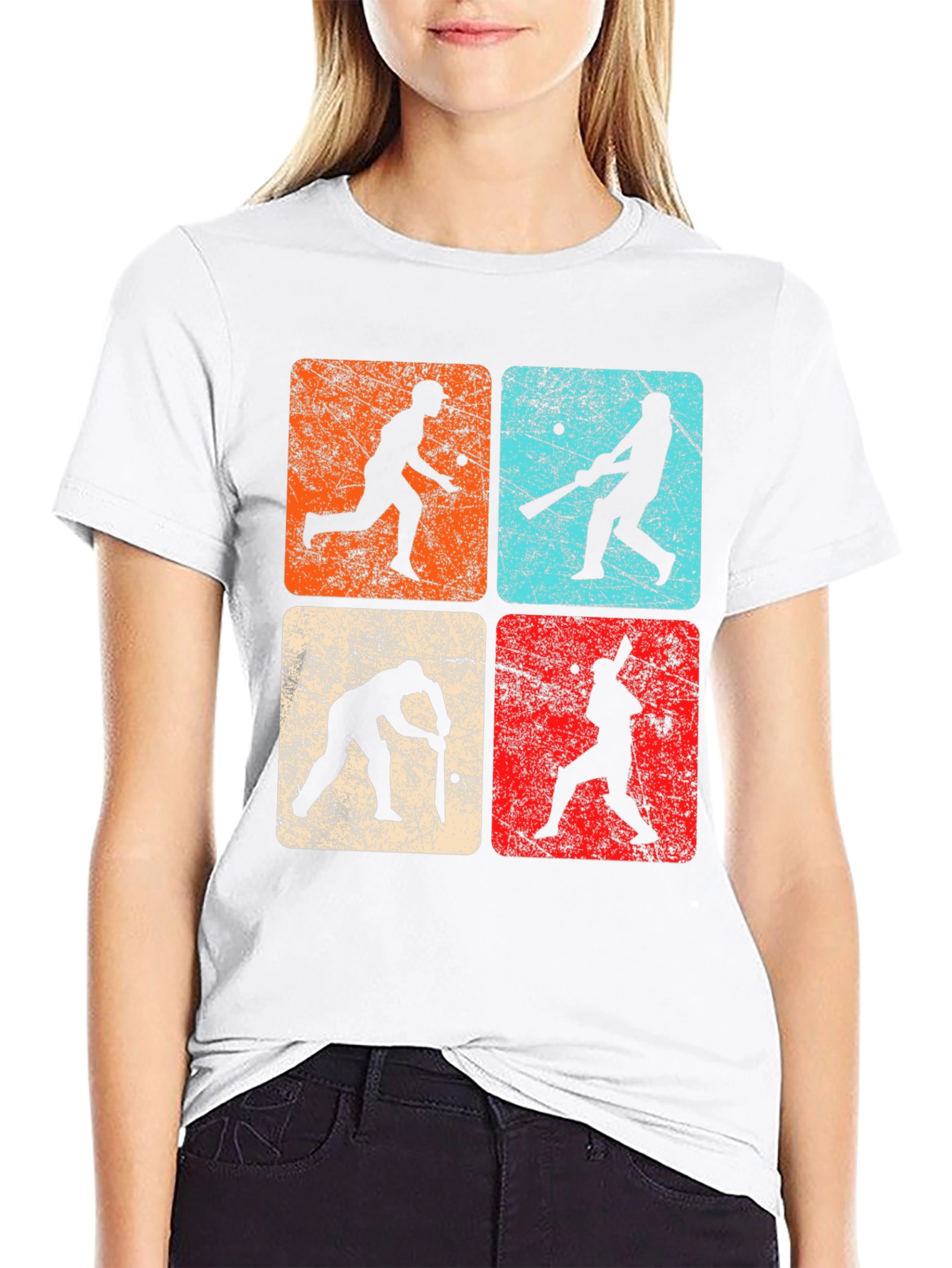 Camiseta Negra Retro Cricket para Hombre