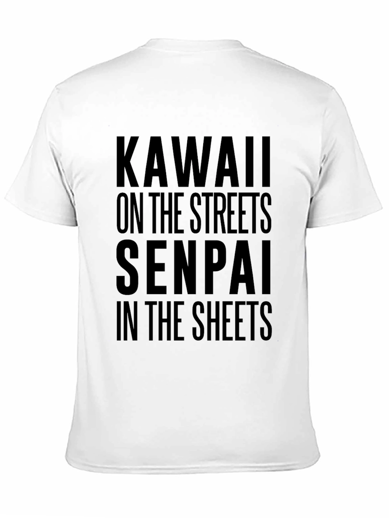 Camiseta Negra con Texto Kawaii y Senpai