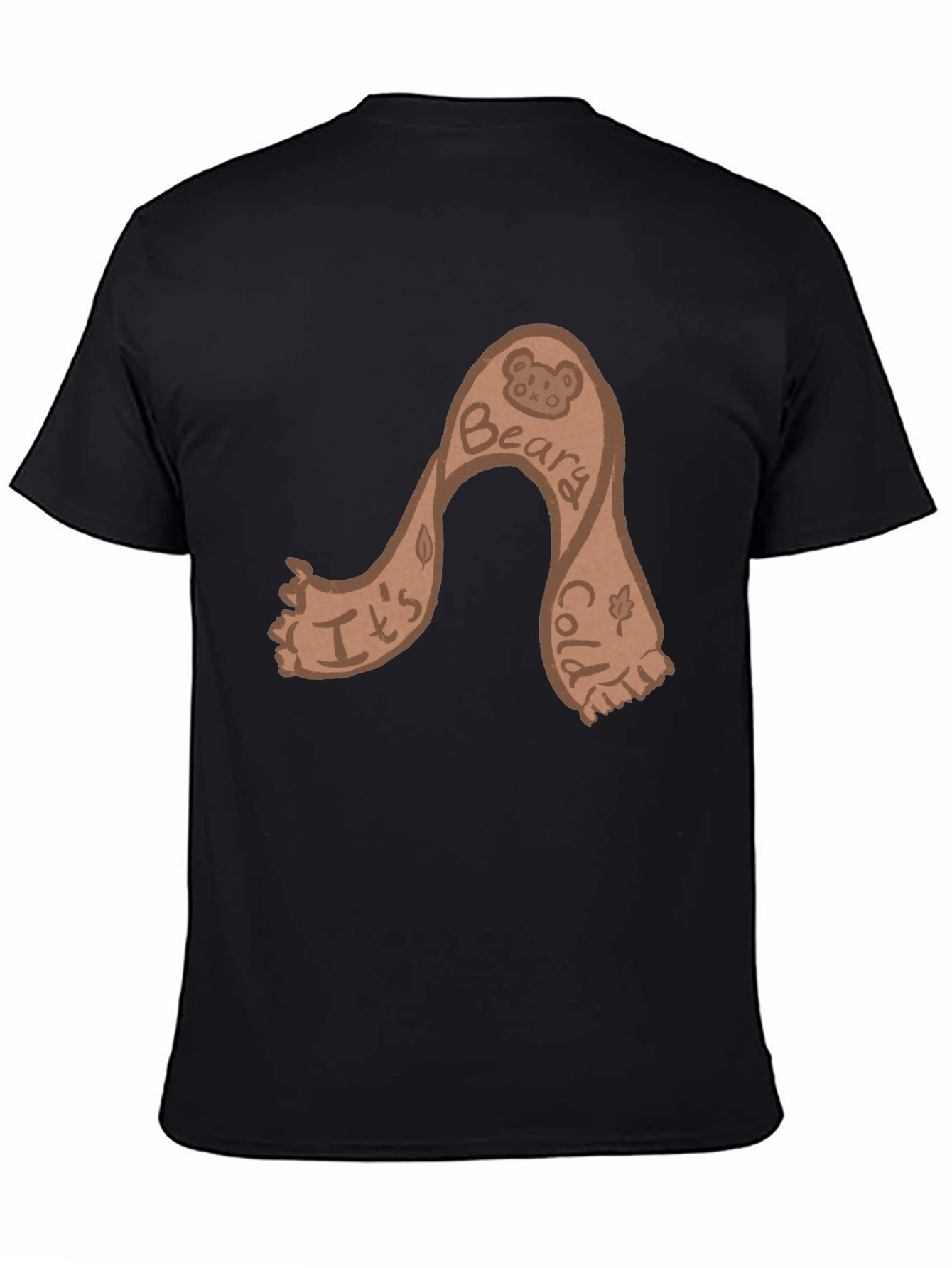 Camiseta Negra con Diseño Beary Cold Divertida