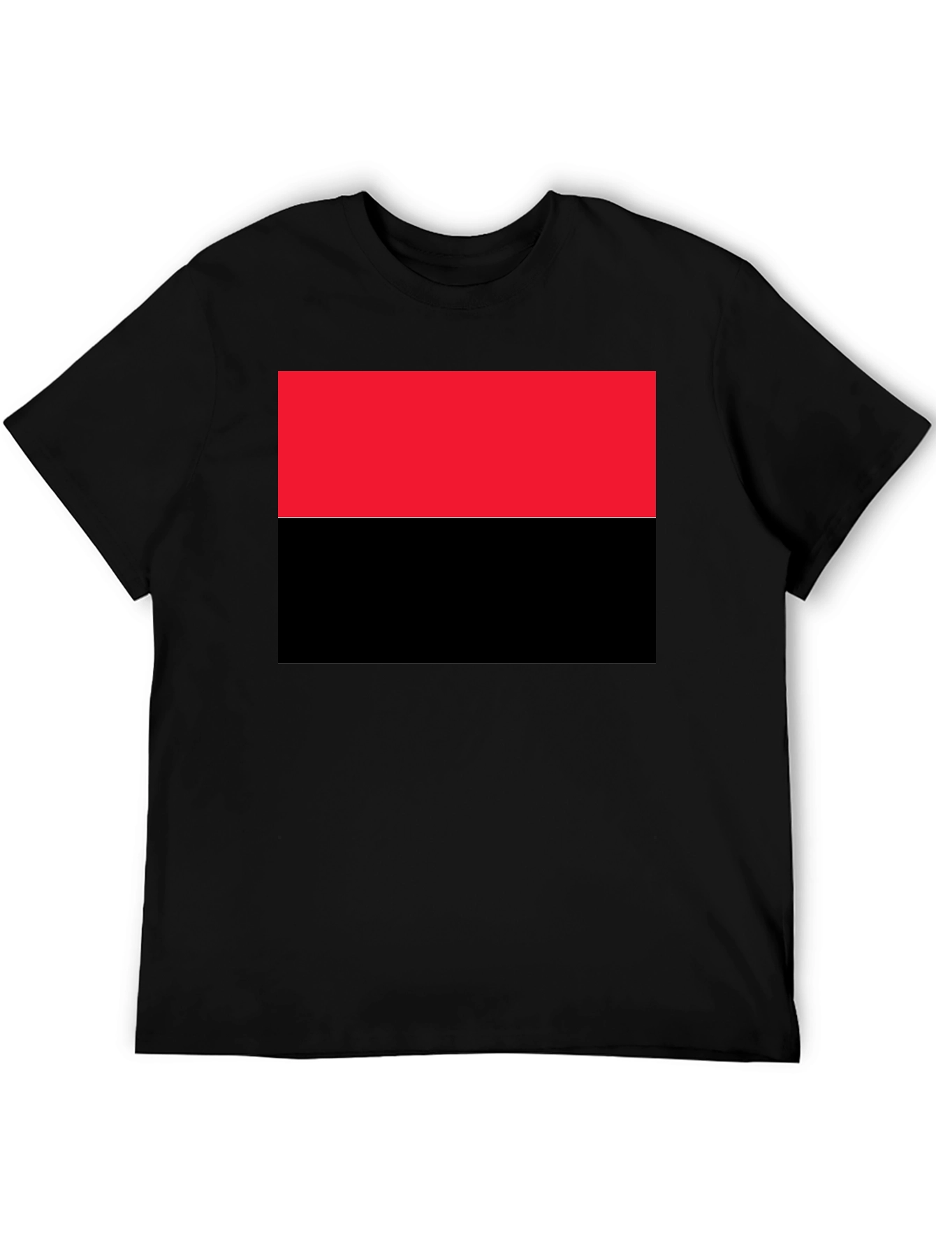 Camiseta Hombre Diseño Bandera Roja y Negra