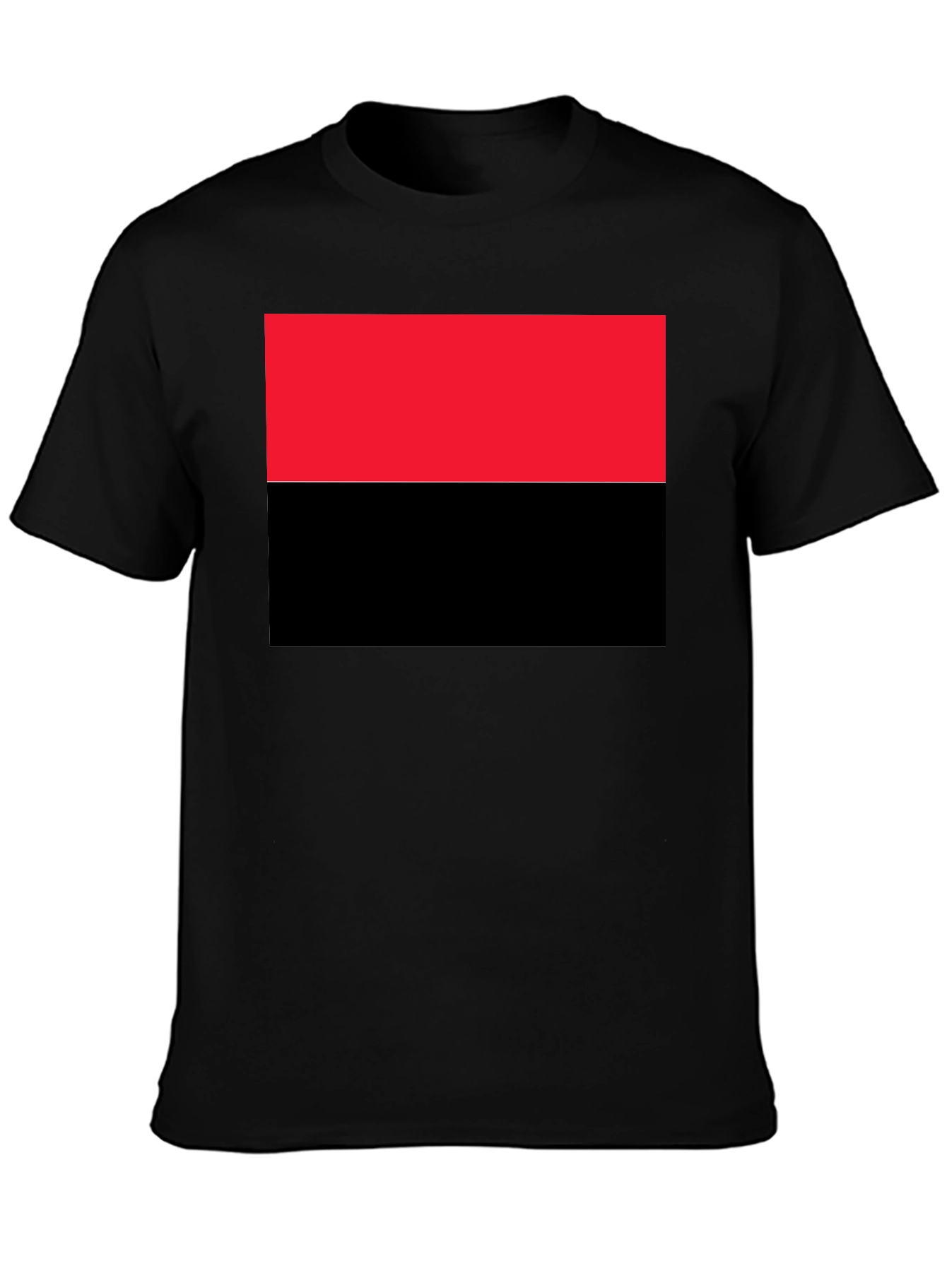 Camiseta Hombre Diseño Bandera Roja y Negra