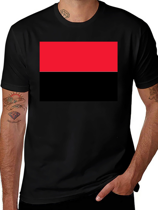Camiseta Hombre Diseño Bandera Roja y Negra
