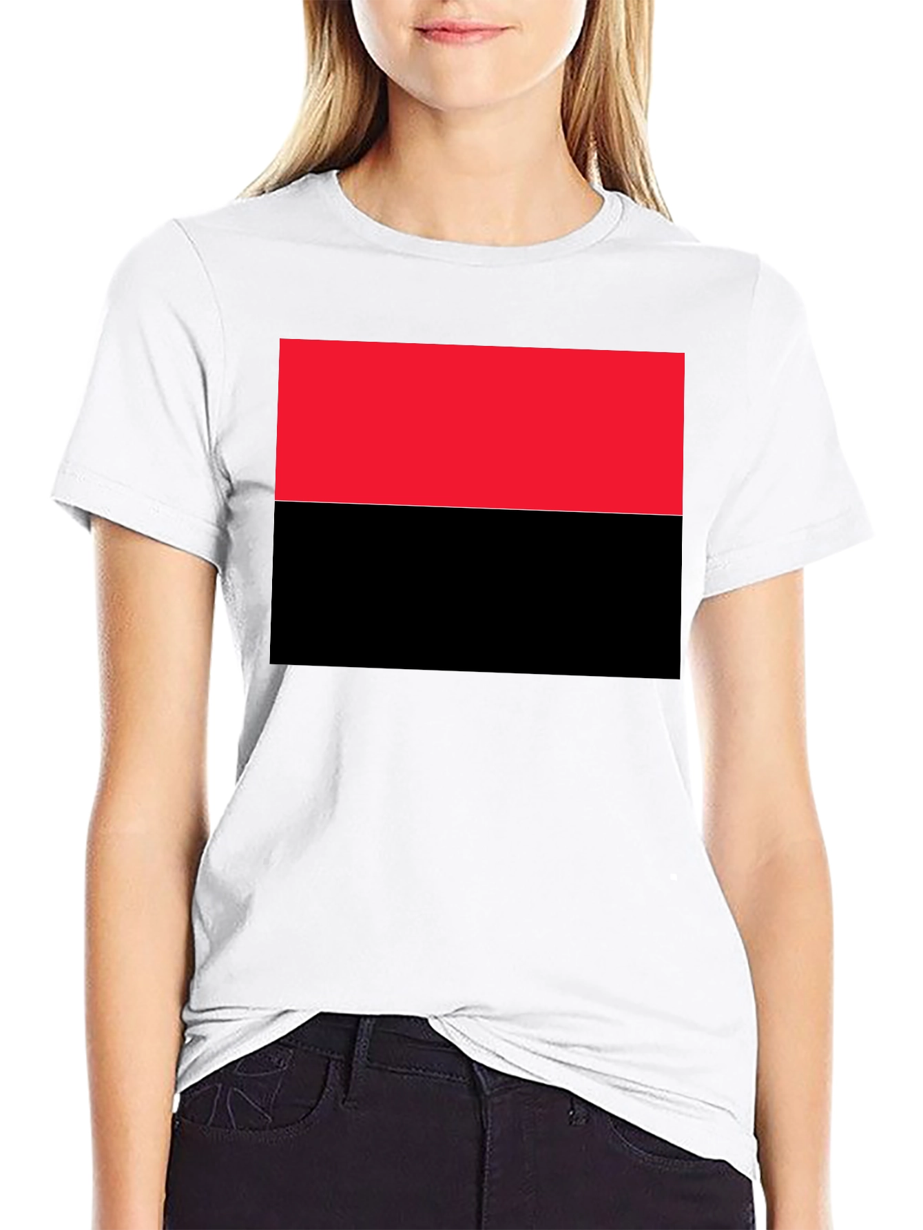 Camiseta Hombre Diseño Bandera Roja y Negra