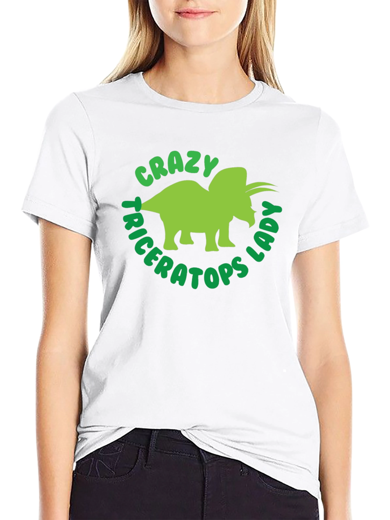 Camiseta Hombre Negra Diseño Triceratops Divertido