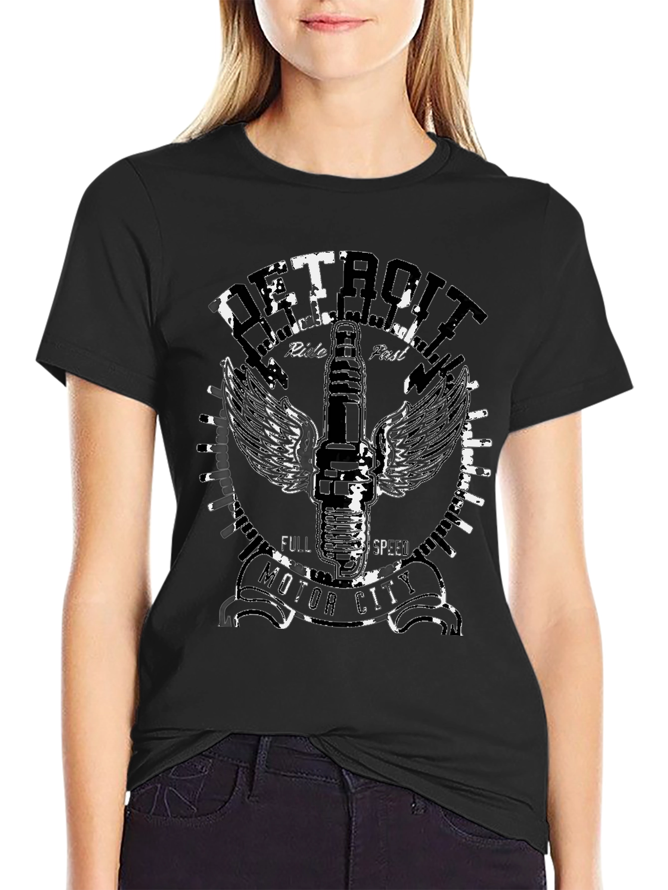Camiseta Negra Detroit Motor City