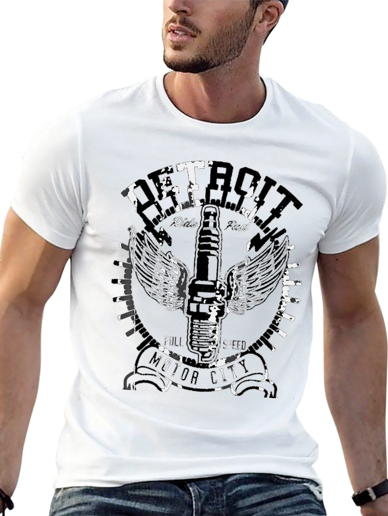 Camiseta Negra Detroit Motor City