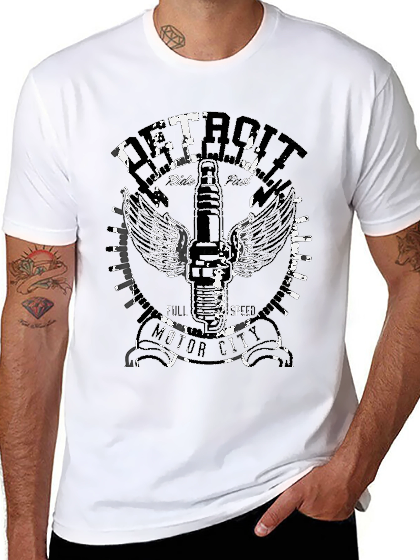 Camiseta Negra Detroit Motor City