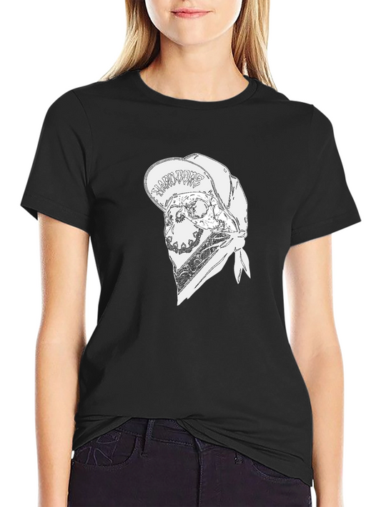 Camiseta Negra con Diseño de Calavera Hardcore