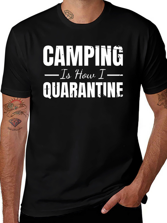Camiseta Negra: Camping Así es Como Hago la Cuarentena