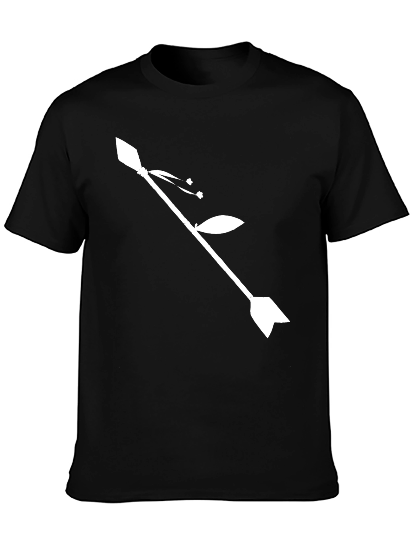 Camiseta Negra con Diseño de Flecha Floral