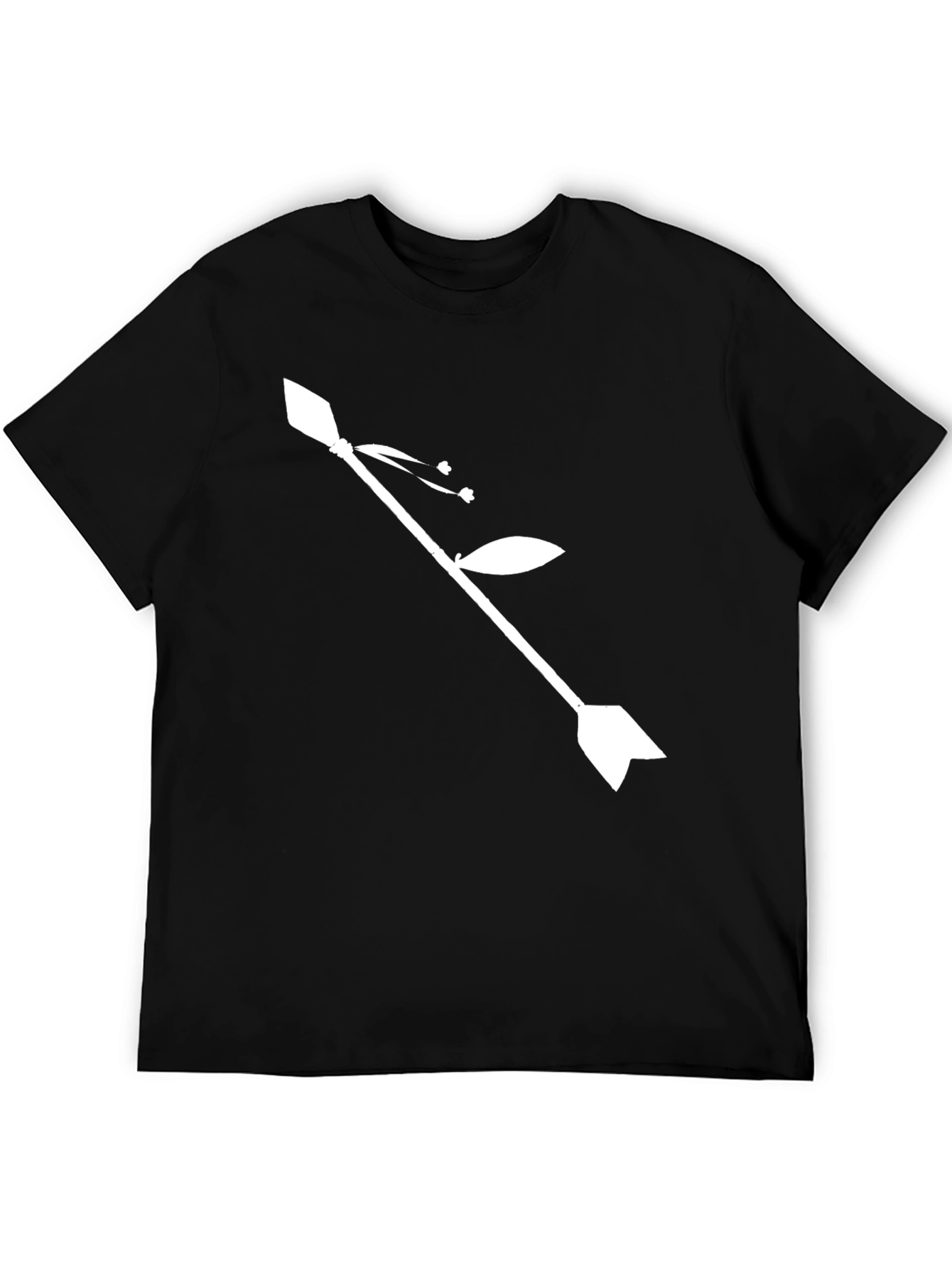 Camiseta Negra con Diseño de Flecha Floral