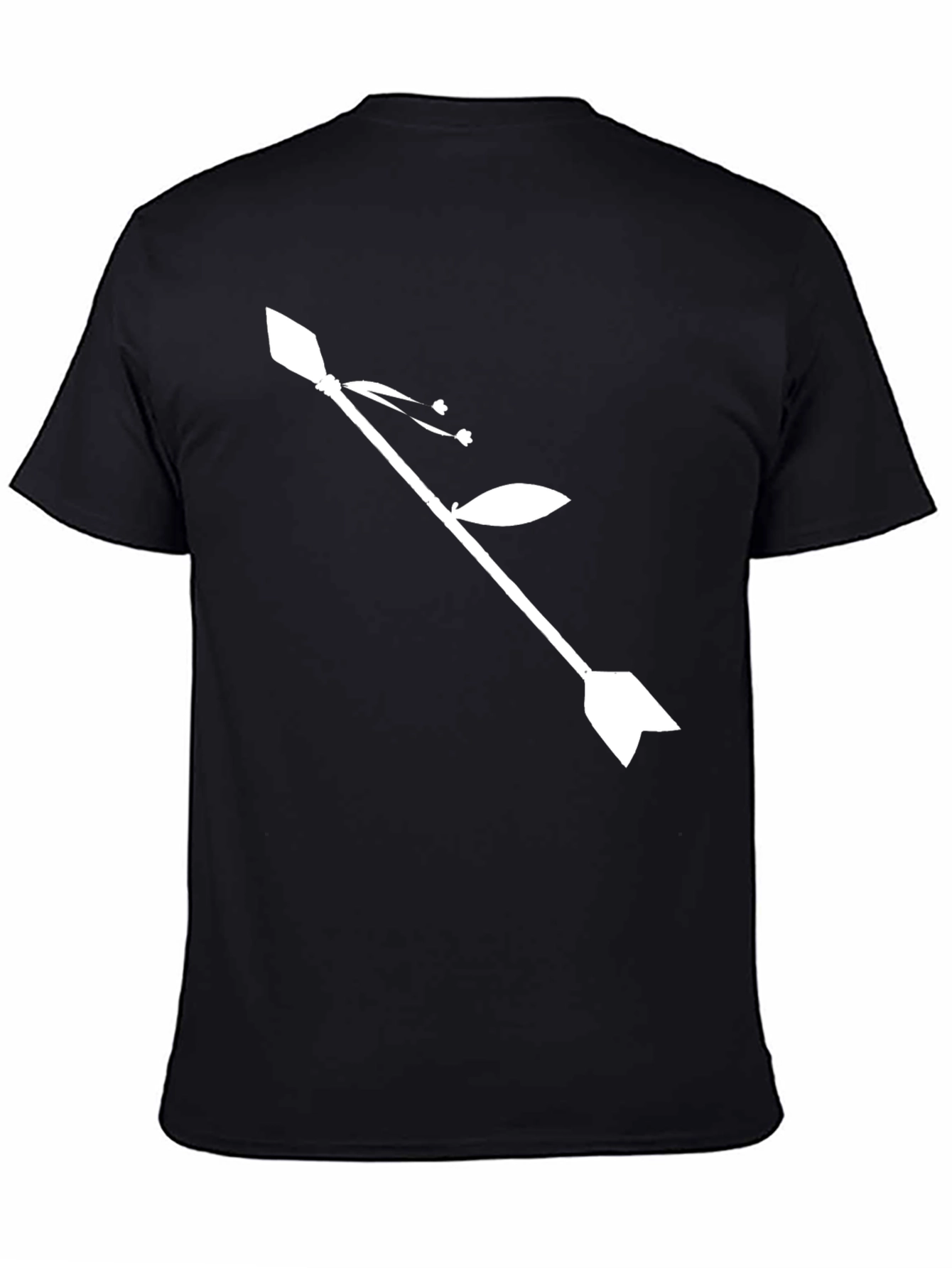 Camiseta Negra con Diseño de Flecha Floral