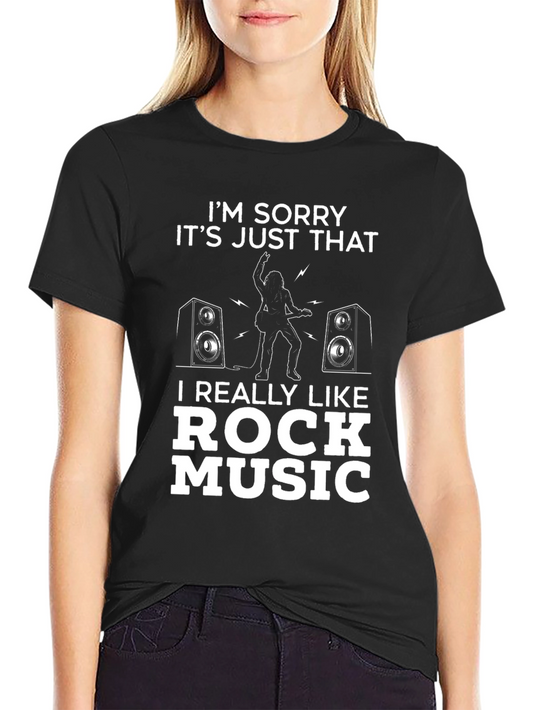 Camiseta Negra: Me encanta la música rock
