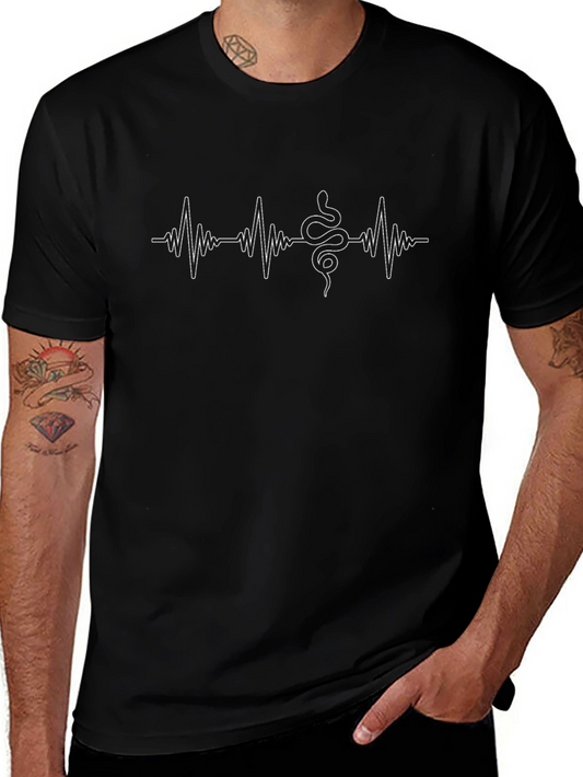 Camiseta Negra Diseño Latido Serpiente