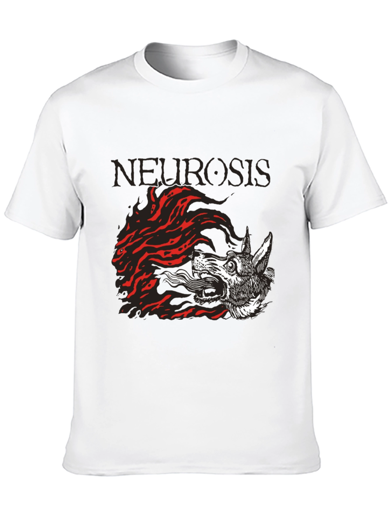 Camiseta Negra Neurosis Lobo Fuego Unisex