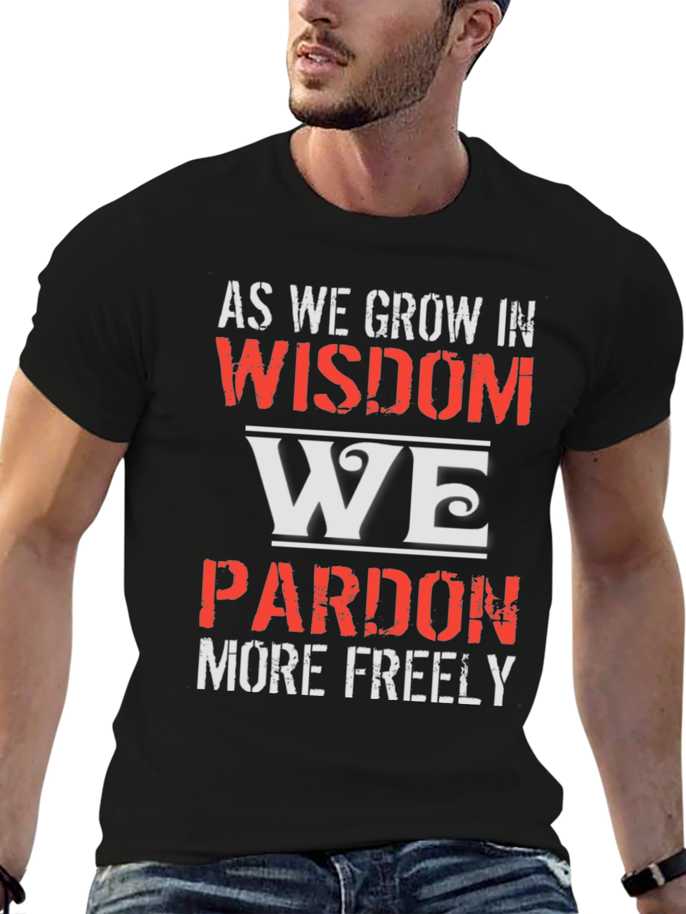 Camiseta Negra con Diseño de Sabiduría
