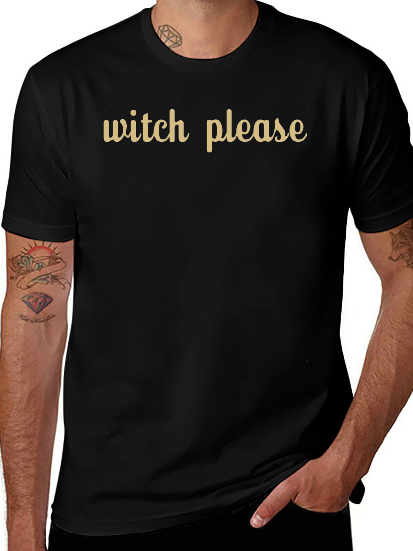 Camiseta Negra Witch Please - Estilo Casual