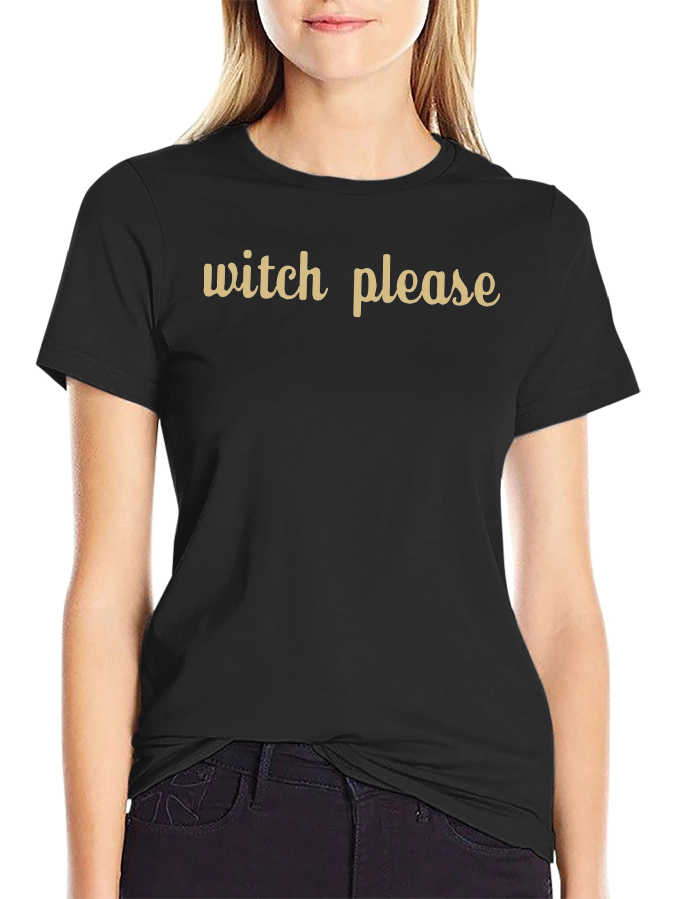 Camiseta Negra Witch Please - Estilo Casual