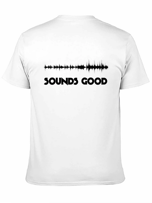 Camiseta Negra Sounds Good - Diseño de Onda Sonora