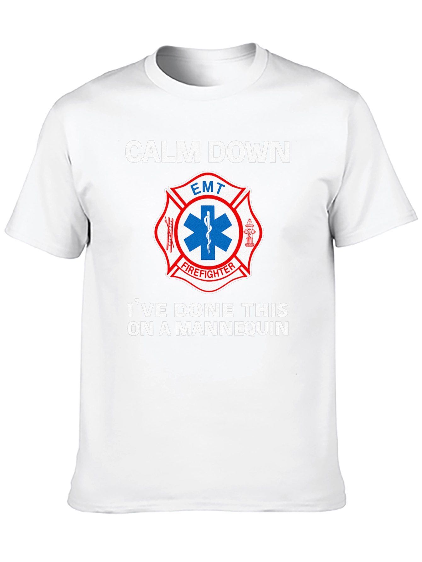 Camiseta EMT Bombero: Calm Down Maniquí