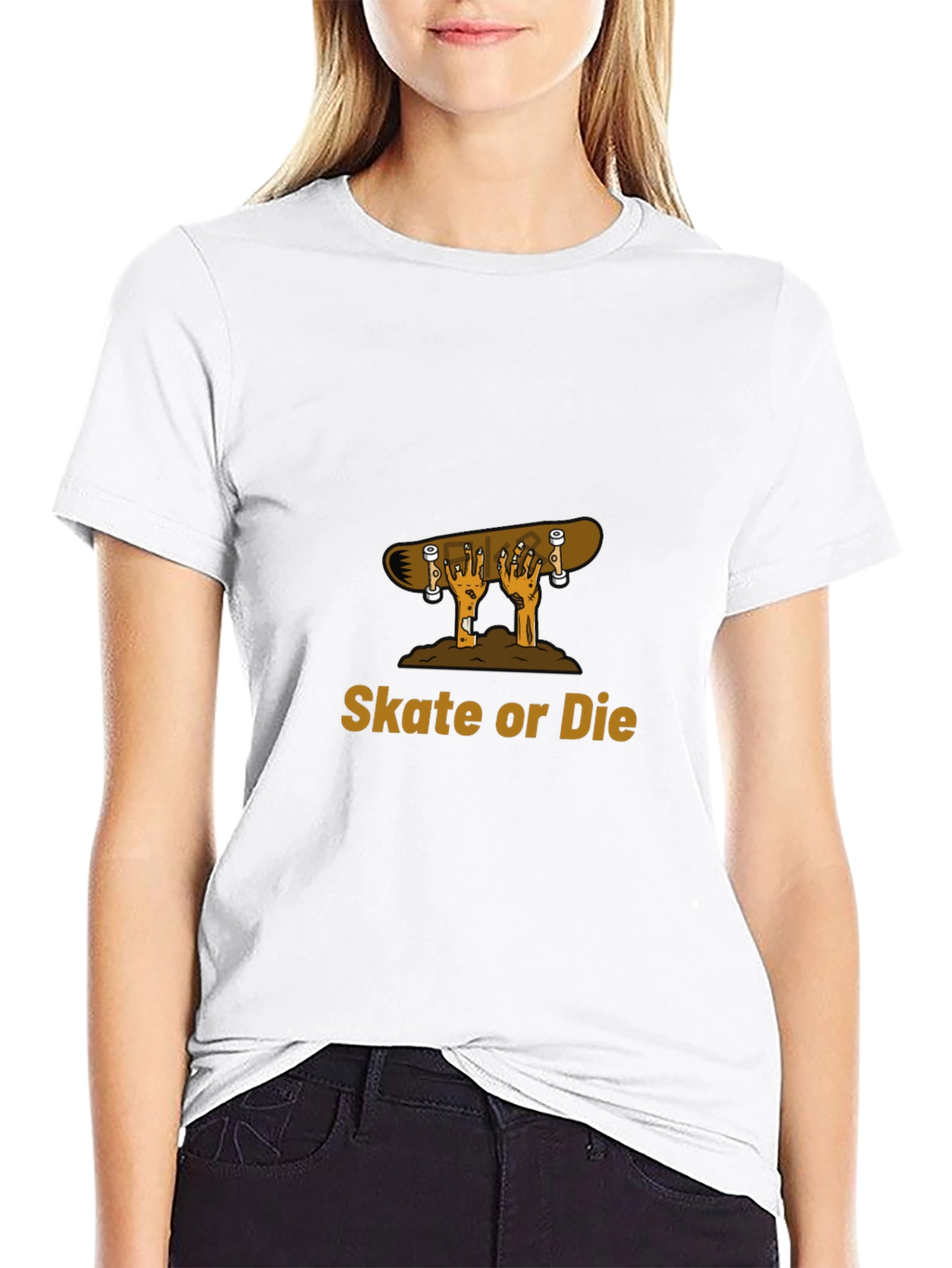 Camiseta Negra con Diseño de Skate o Muerte