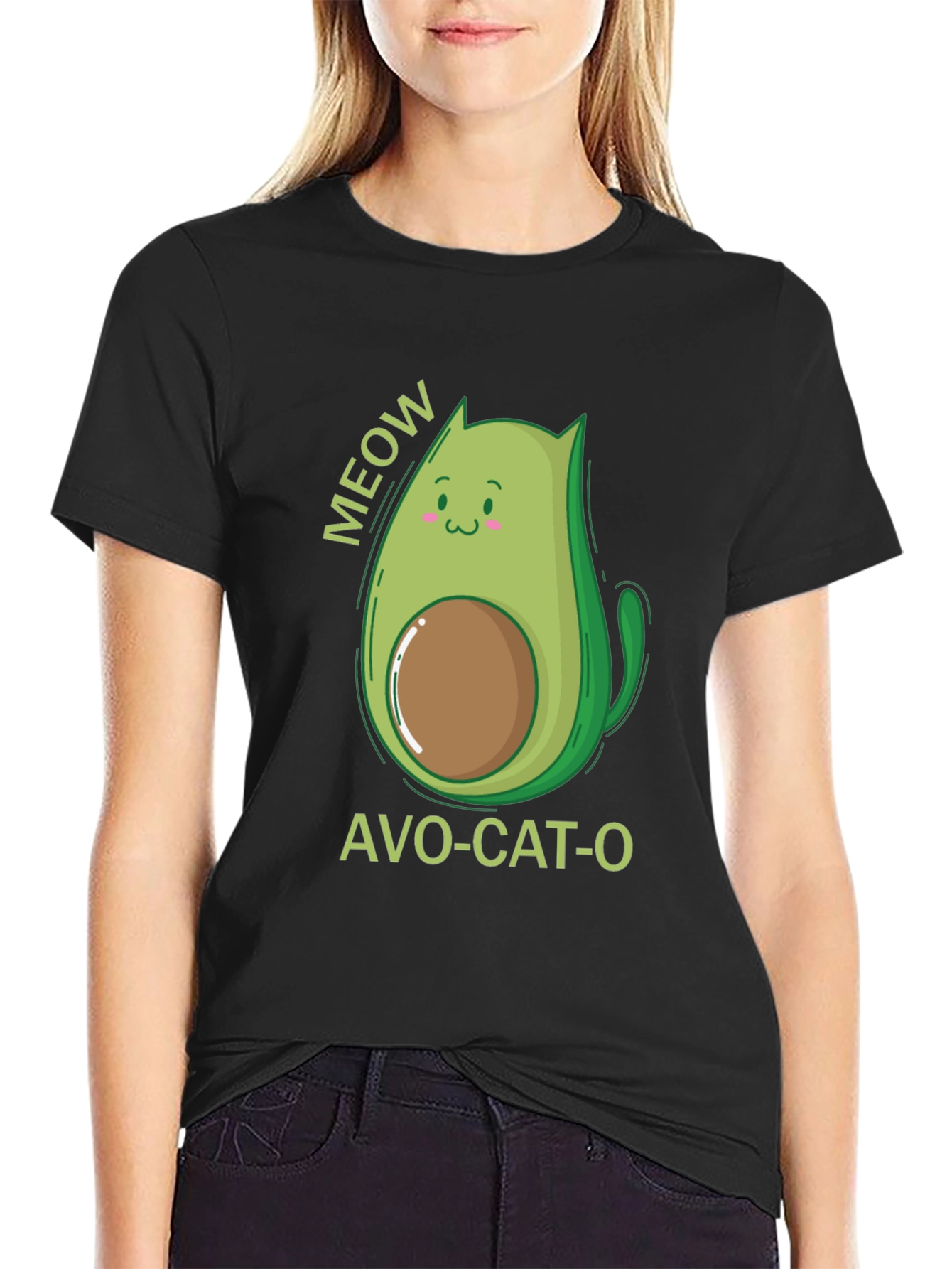 Camiseta Negra Avo-Cat-O: ¡Meow-jor Estilo!