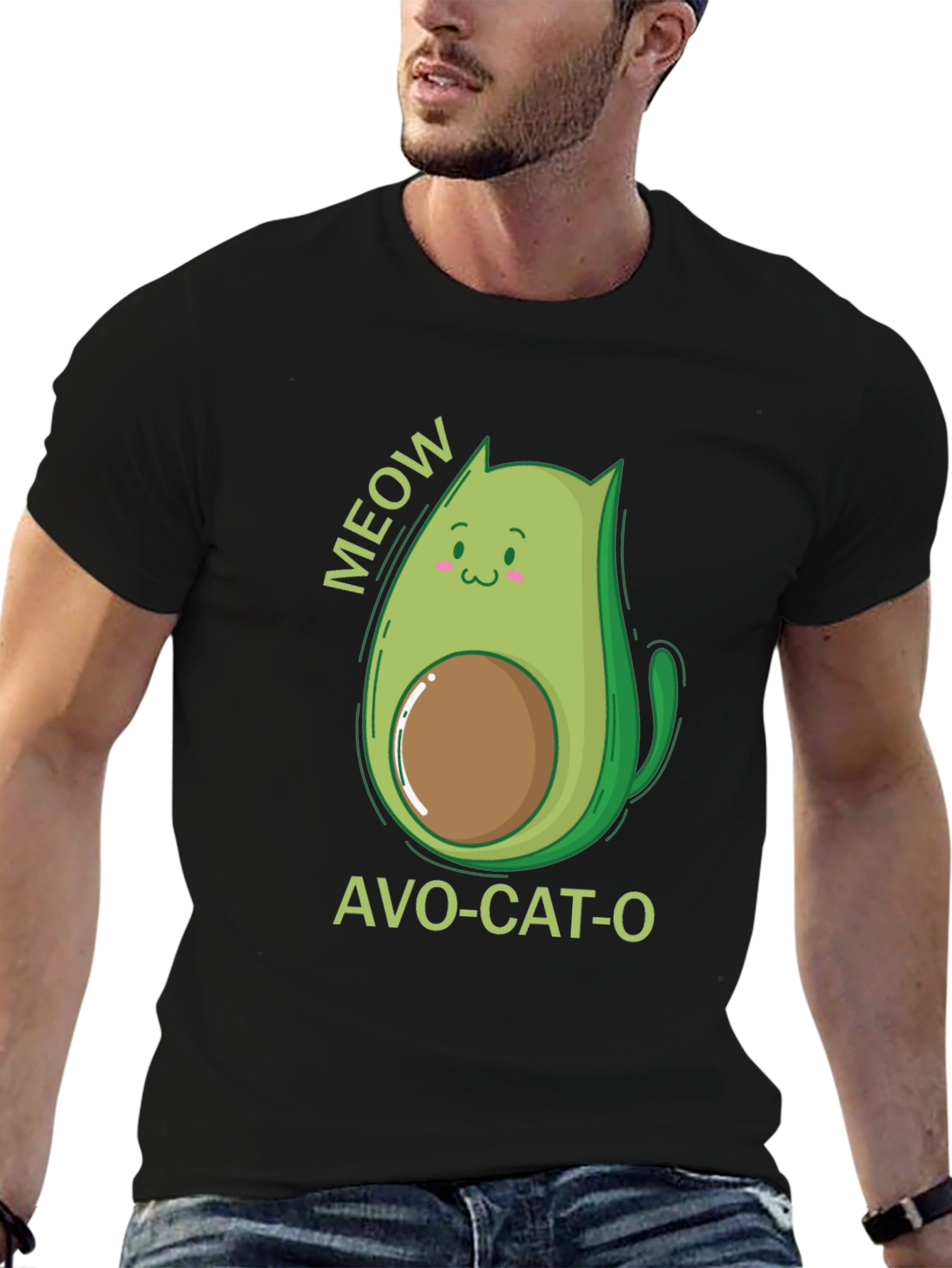 Camiseta Negra Avo-Cat-O: ¡Meow-jor Estilo!