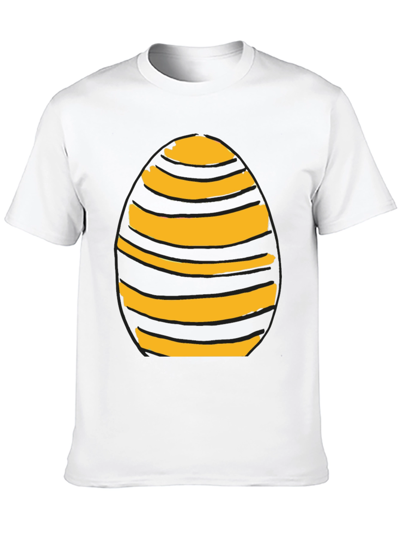 Camiseta Negra con Diseño de Huevo Rayado