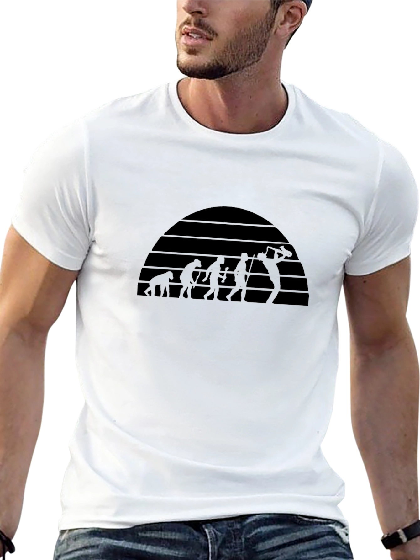 Camiseta Negra Evolución Hombre Sonido
