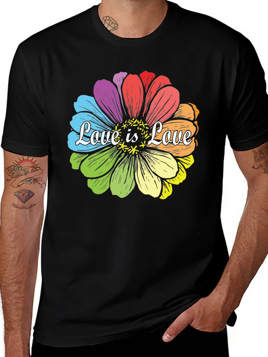 Camiseta Negra Love is Love Floral