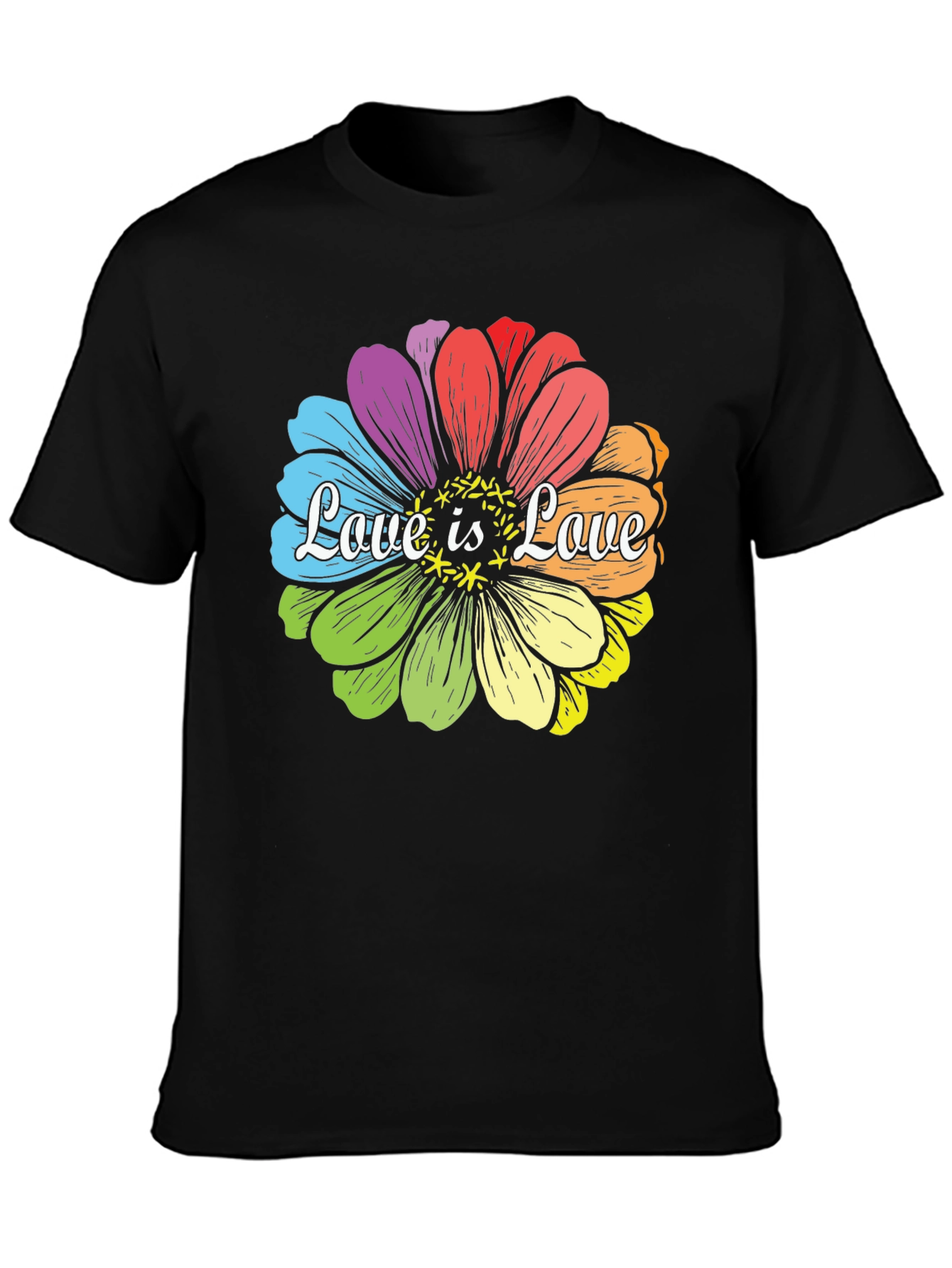 Camiseta Negra Love is Love Floral
