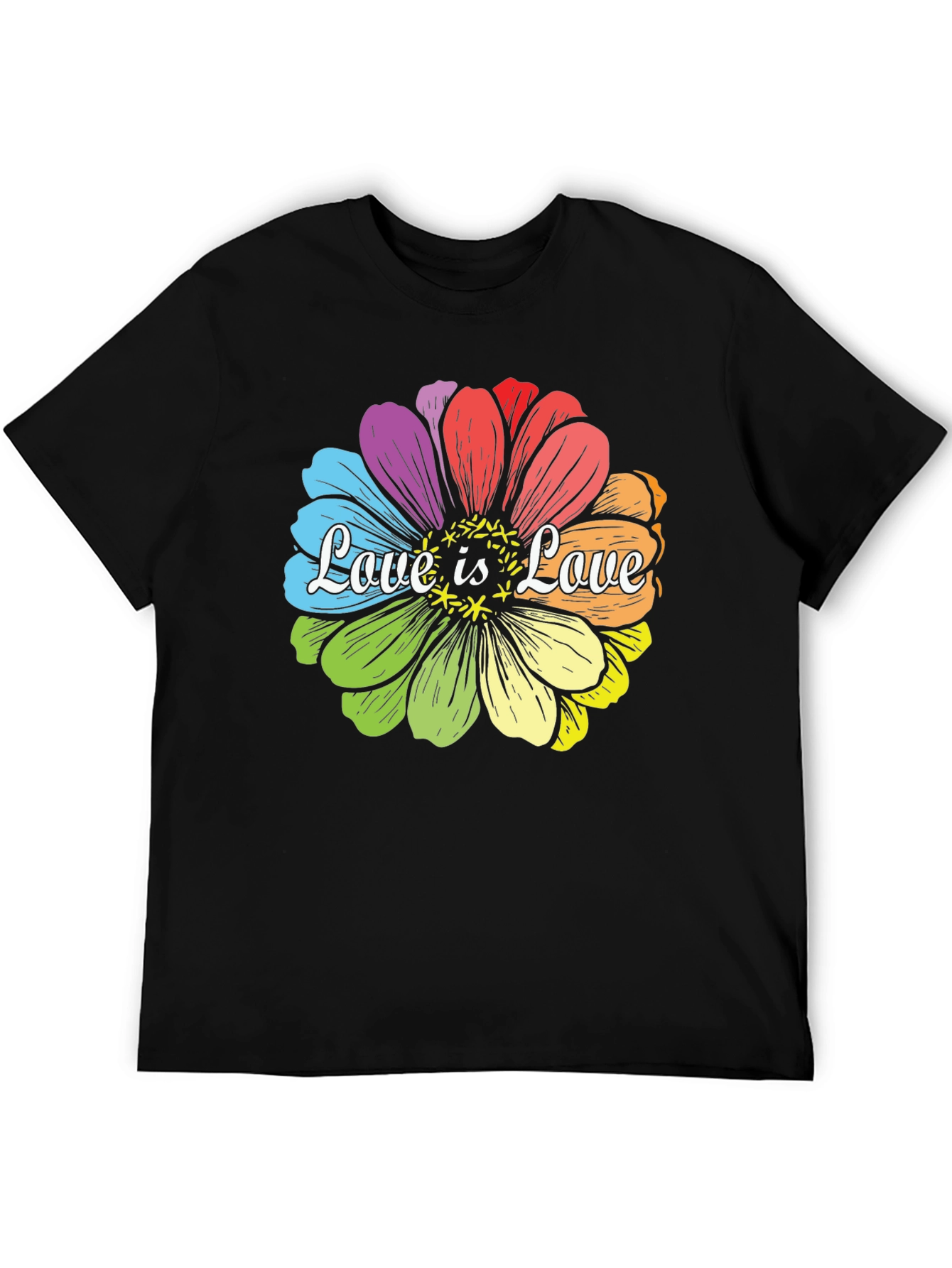 Camiseta Negra Love is Love Floral
