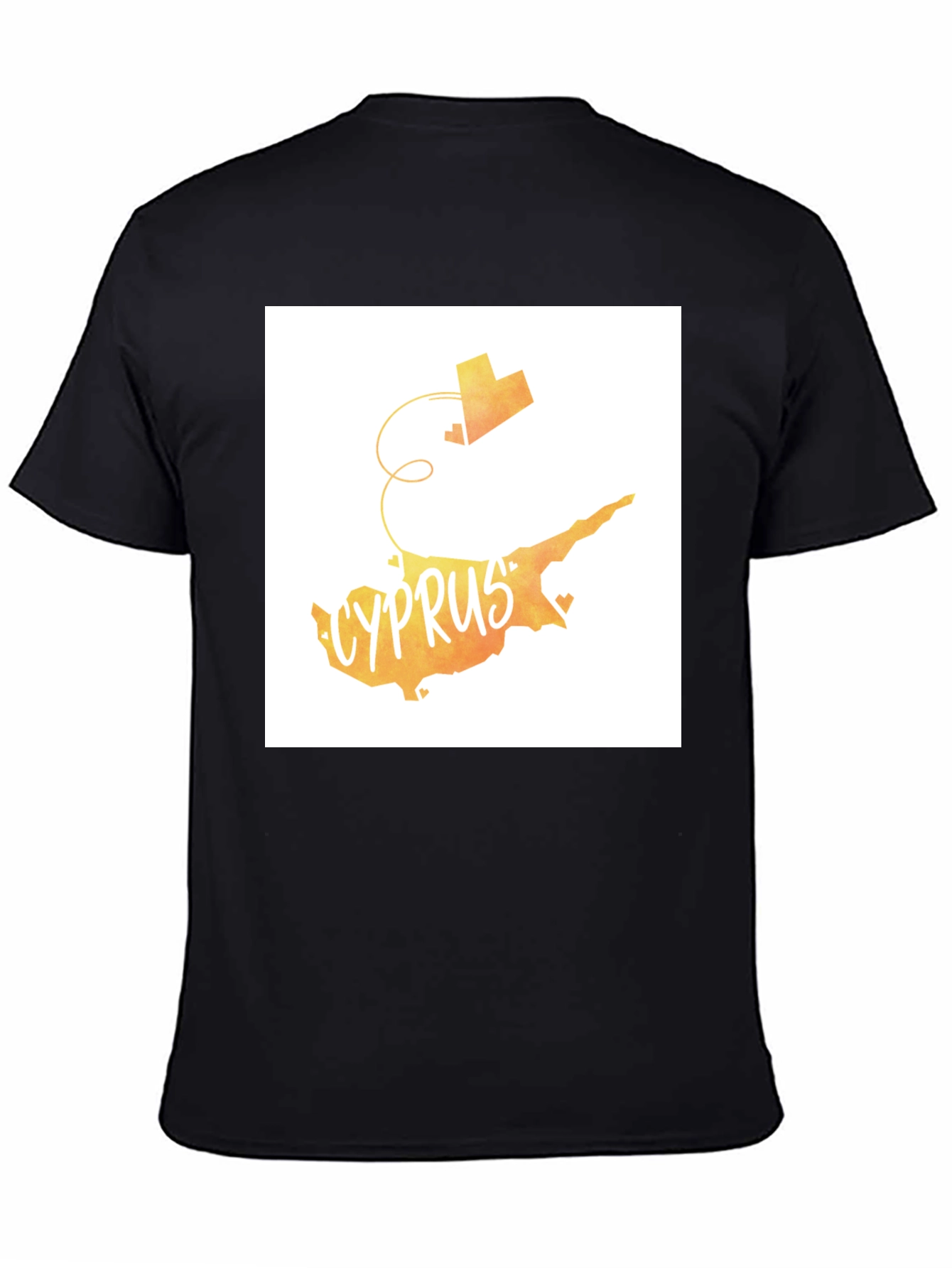 Camiseta Negra con Diseño Chipre Corazón