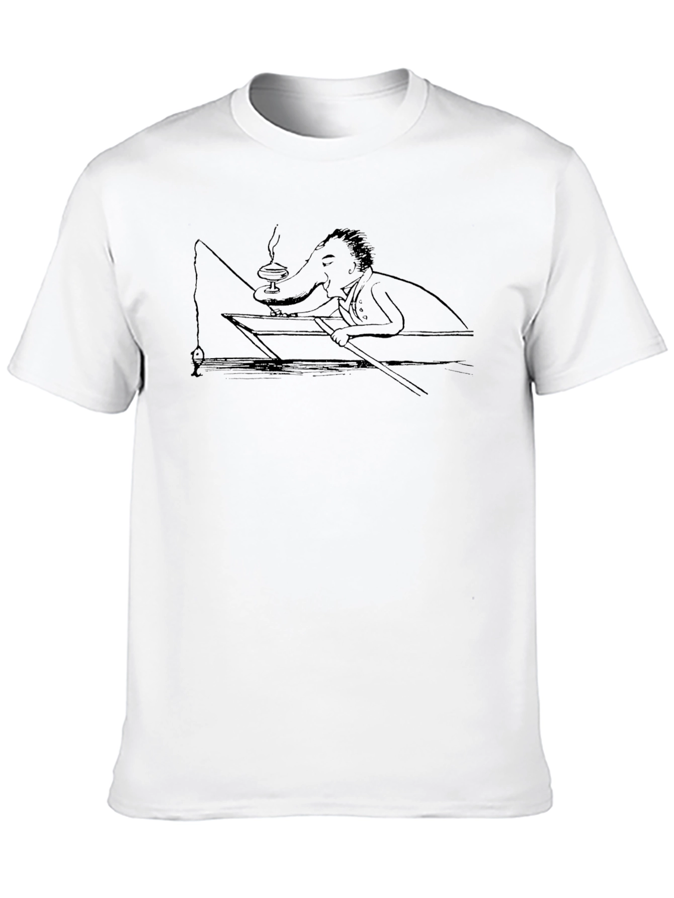 Camiseta Negra Hombre - Diseño Peculiar de Pesca