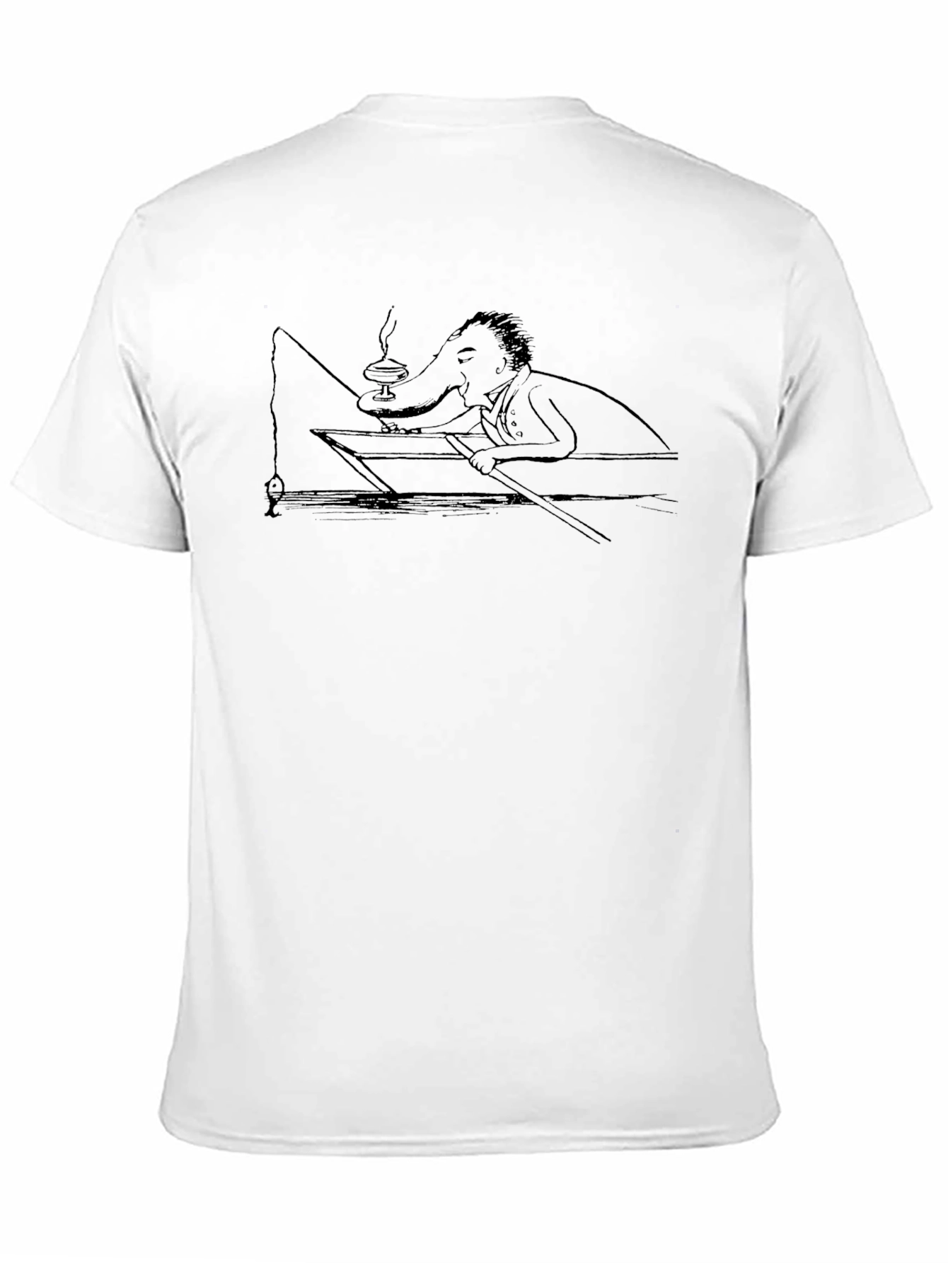 Camiseta Negra Hombre - Diseño Peculiar de Pesca