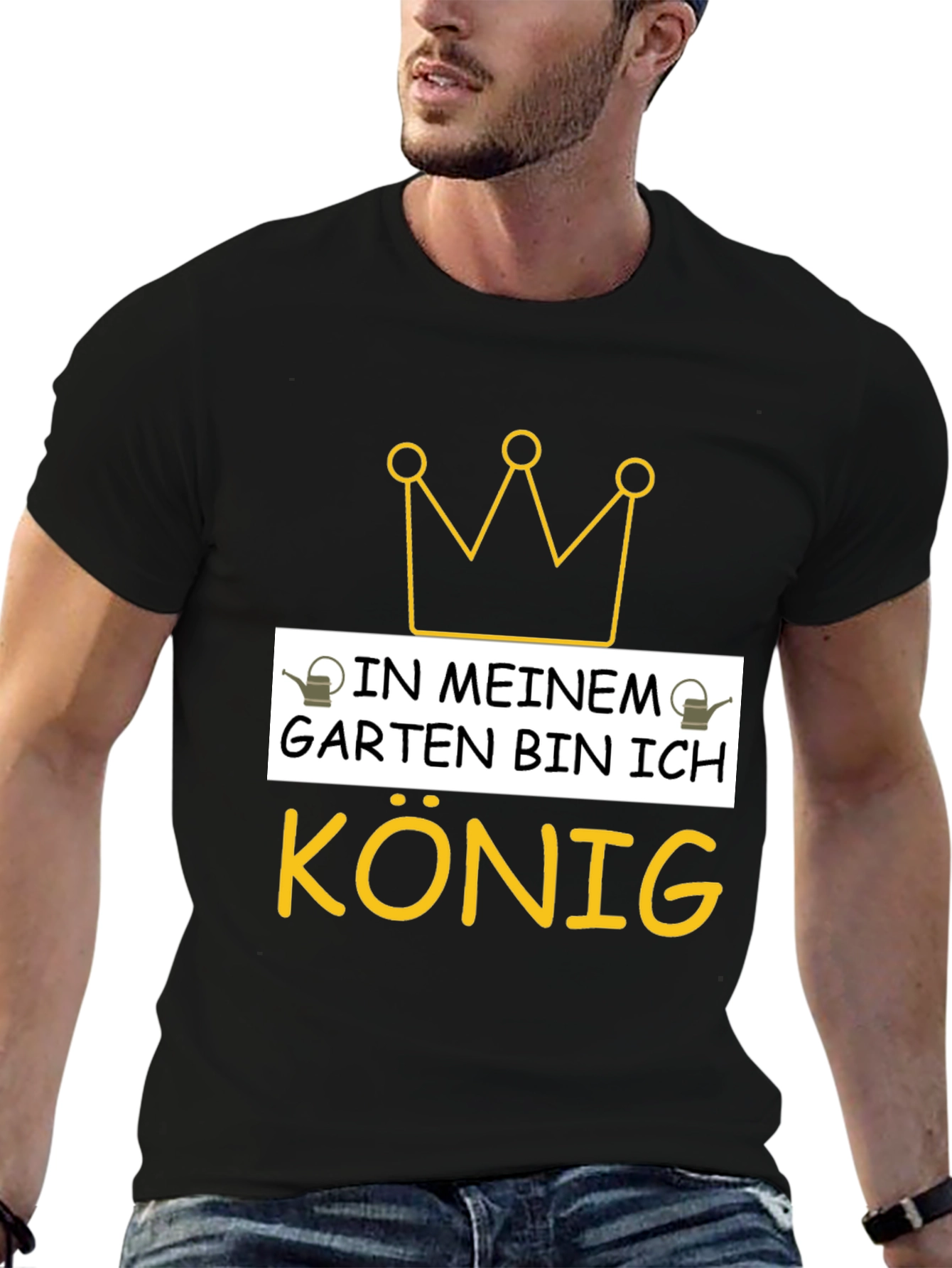 Camiseta Negra Rey de mi Jardín