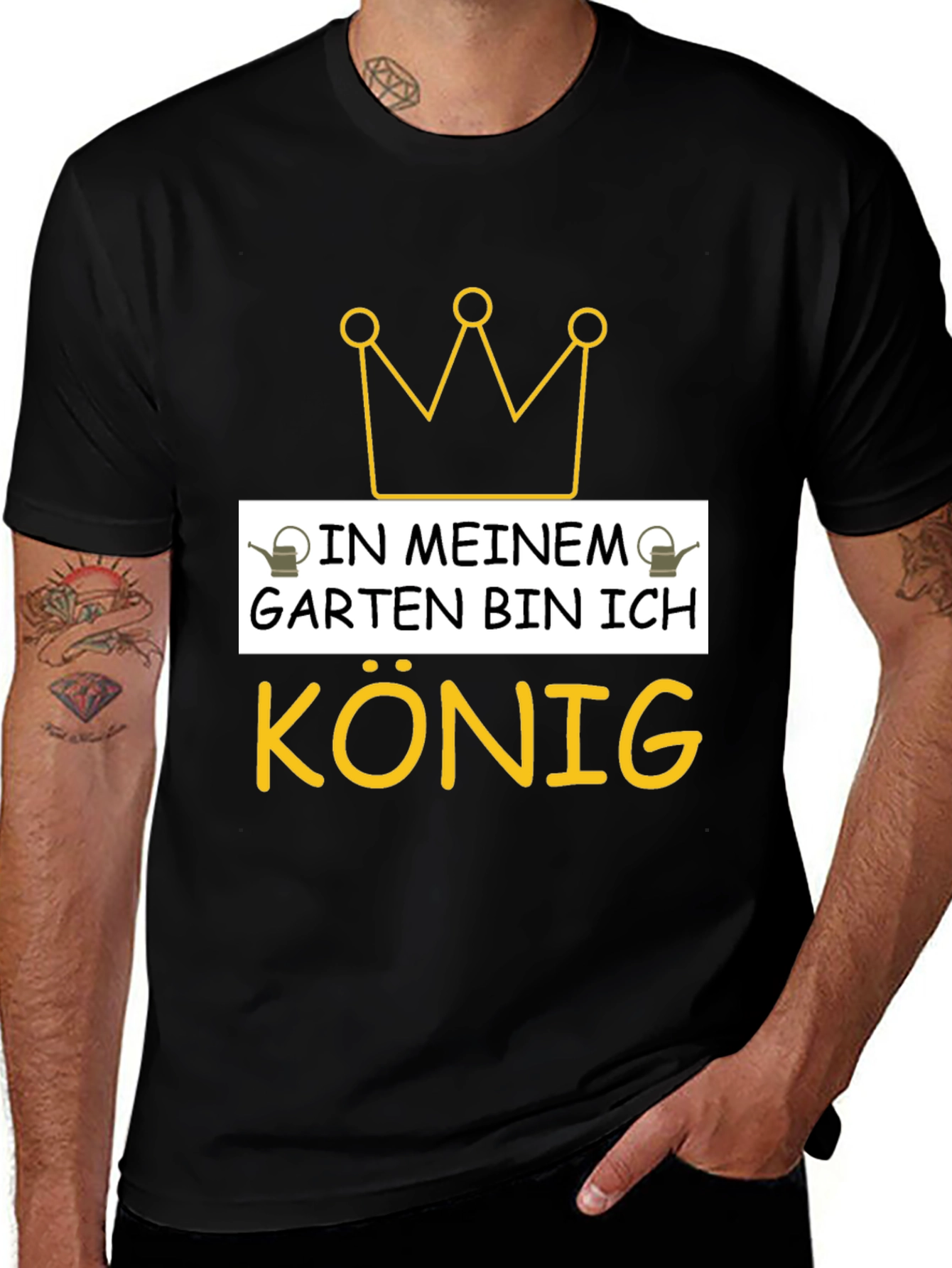 Camiseta Negra Rey de mi Jardín