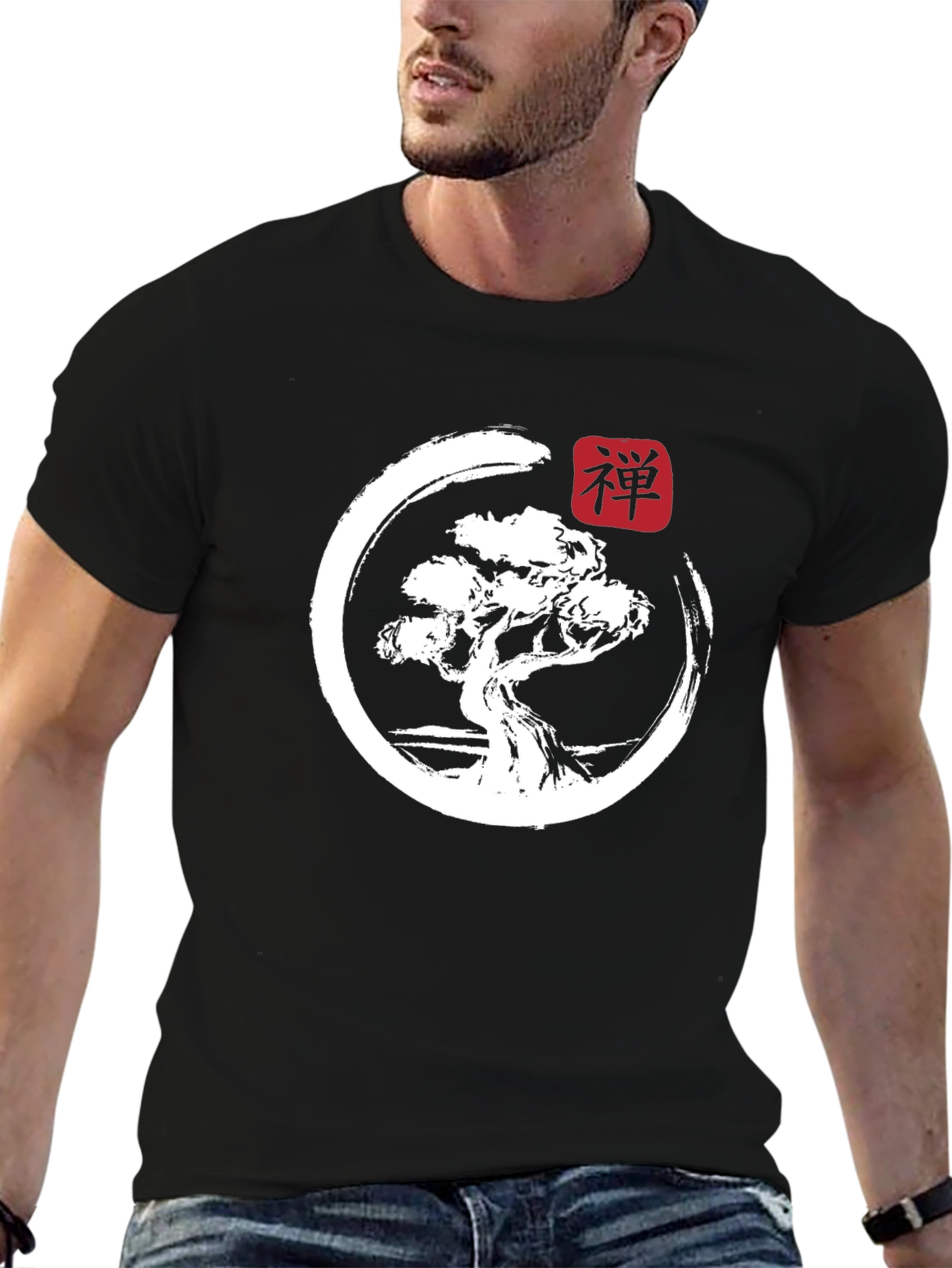 Camiseta Hombre Zen Bonsái Diseño Japonés