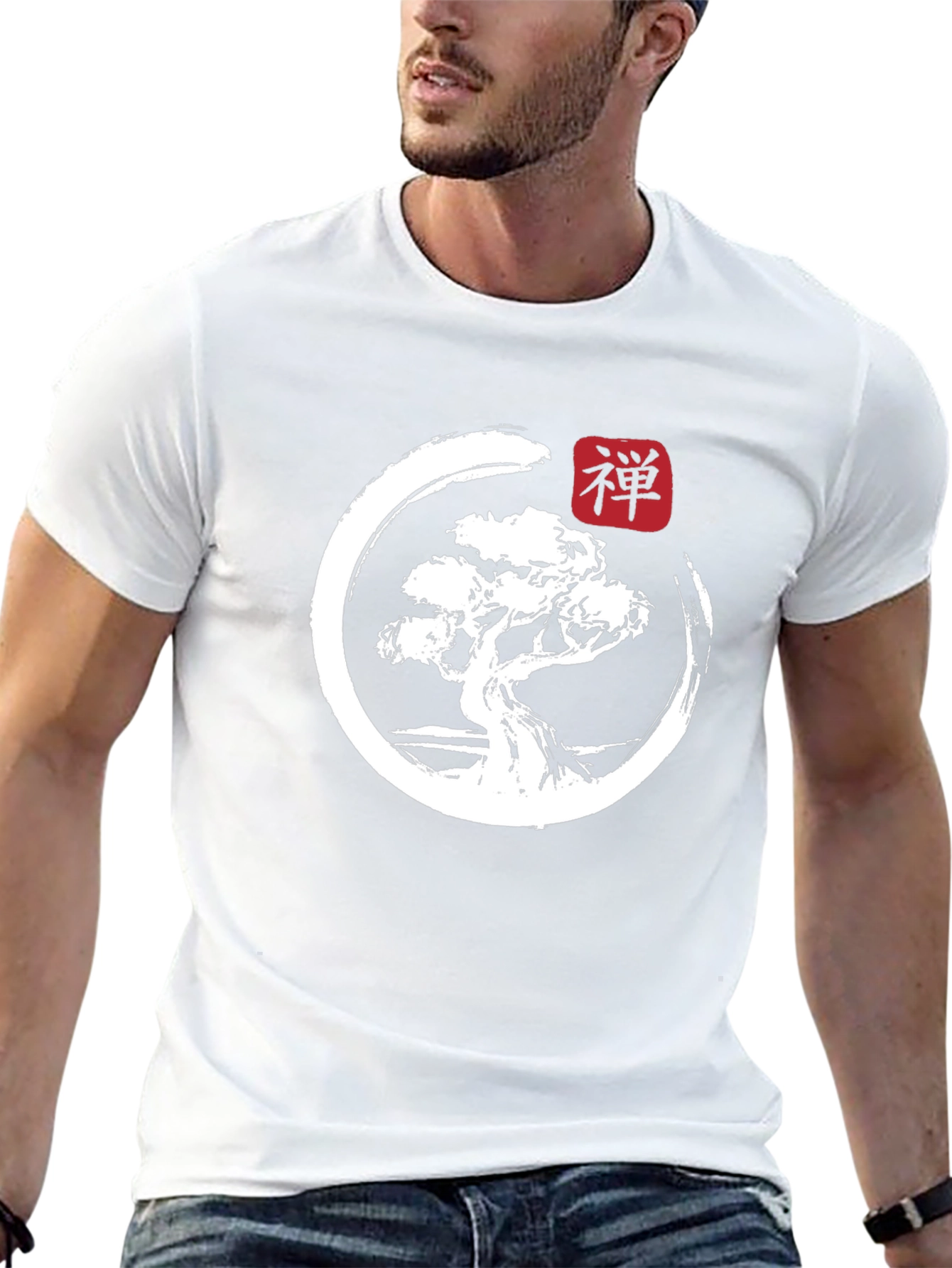 Camiseta Hombre Zen Bonsái Diseño Japonés