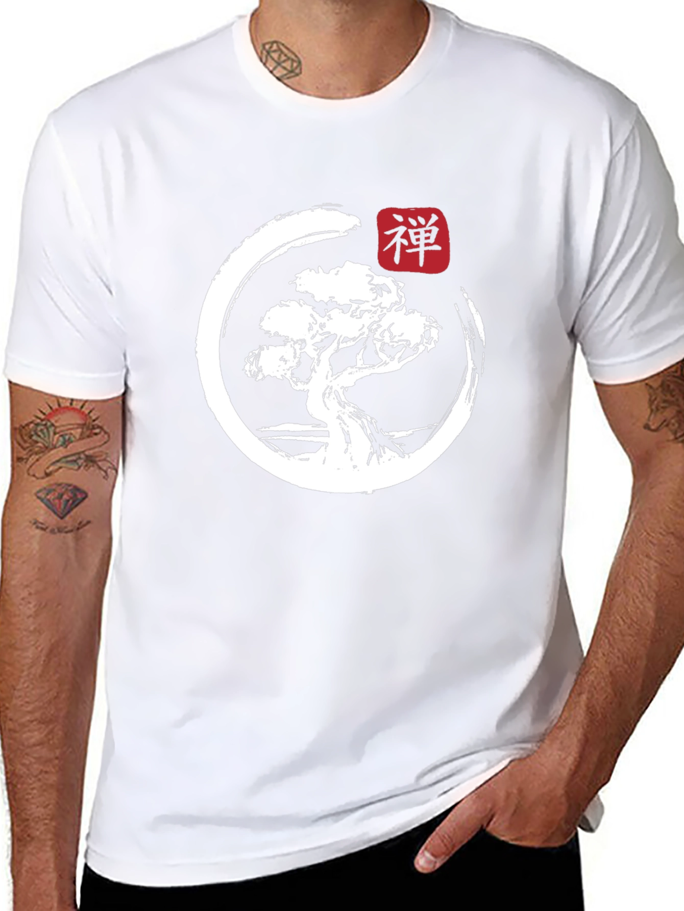 Camiseta Hombre Zen Bonsái Diseño Japonés
