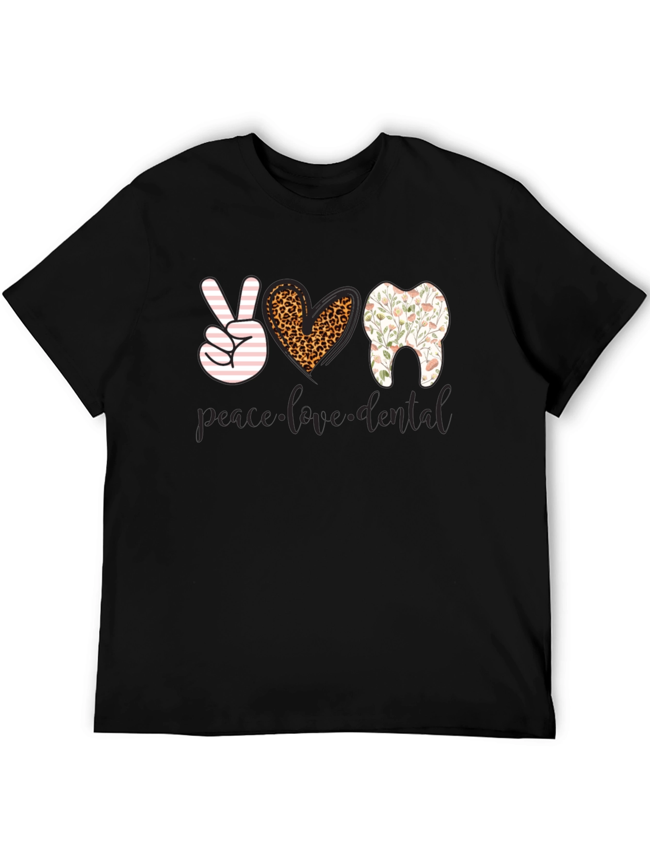 Camiseta Dental Paz Amor Diseño Divertido