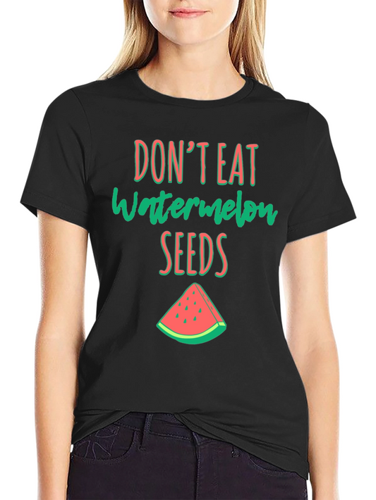 Camiseta Negra con Estampado de Sandia