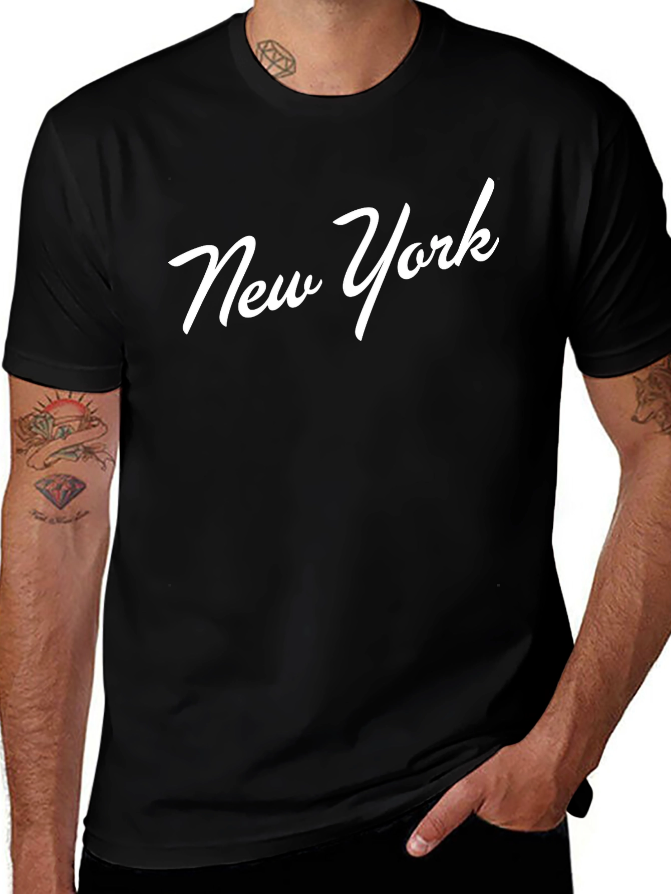 Camiseta Negra New York Casual y Cómoda