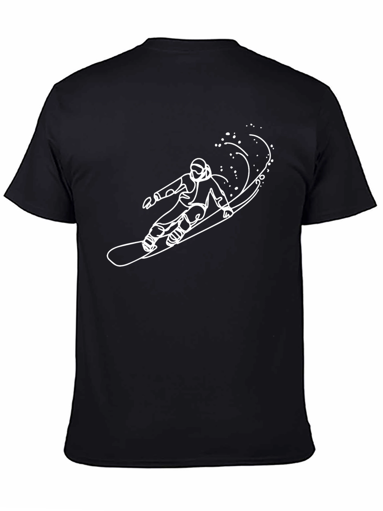 Camiseta Negra con Diseño de Snowboard